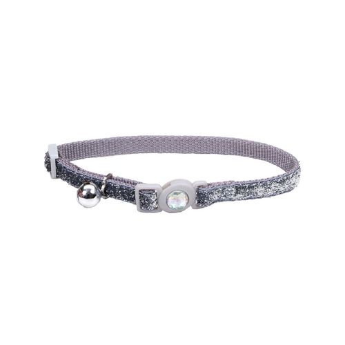 Coastal Collar Gato Brillante Plateado