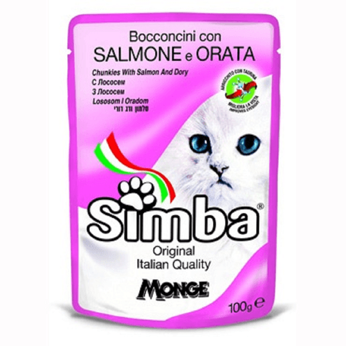 Pouch Simba Cat Salmon & Orata X 100 Gr (Salmon & Dory)