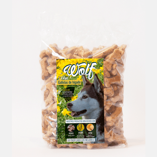 Recarga Bombonera Mini Galleta De Higado Wolf  X 1000 Gr 65359