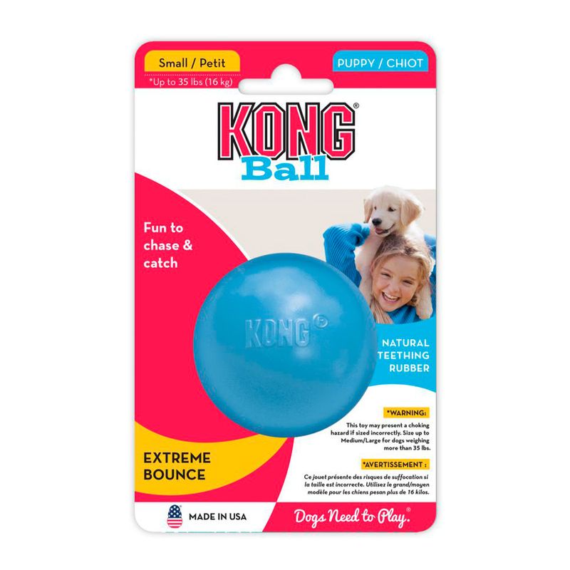 KONG-PERRO-CAUCHO-JUGUETE-PUPPY-PELOTA-SMALL