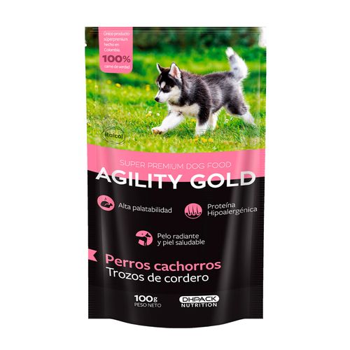 Agility Gold Pouch Cordero Cachorros X 100 Gr