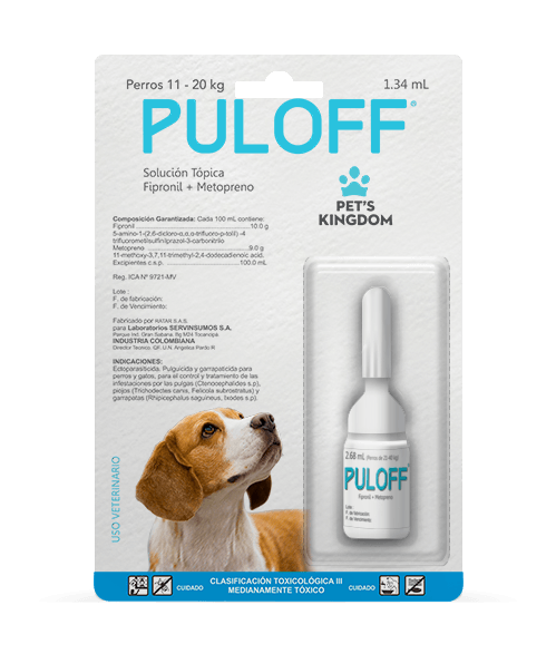 Puloff De 11 - 20 Kg X 1.34 Ml (Fipronil + Metopreno)