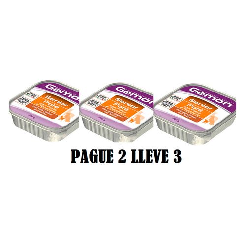 PROMOCION GEMON DOG SENIOR PATE X 300 GR PAGUE 2 LLEVE 3