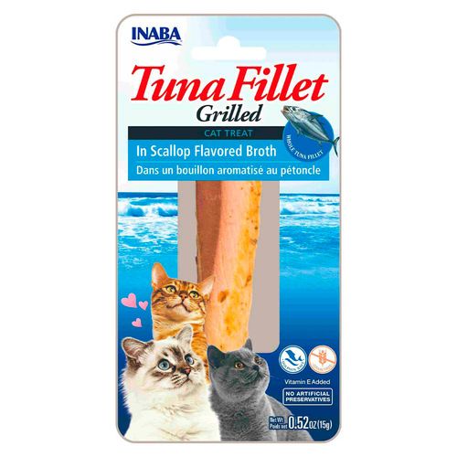Inaba Cat Snack Grilled Tuna Fillet - In Scallop Flavored Broth - Caldo De Vieira 15 Gr