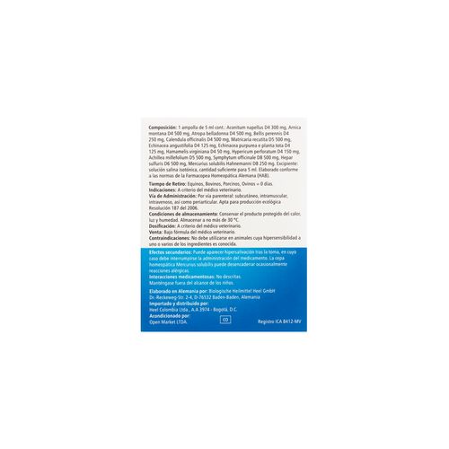 Traumeel Vet Especialidad Caja X 5 Ampollas