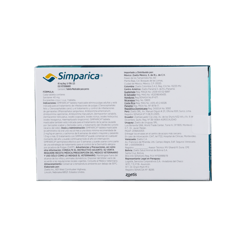 SIMPARICA 40 MG CAJA 1 TABLETA