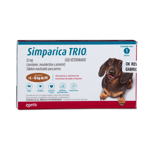 Simparica Trio Caja X 1 Tab. (5.1 - 10Kg) Caramelo