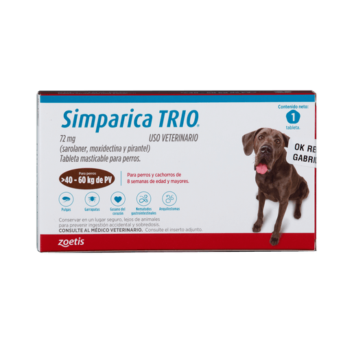 Simparica Trio Caja X 1 Tab. (40-60Kg) Café