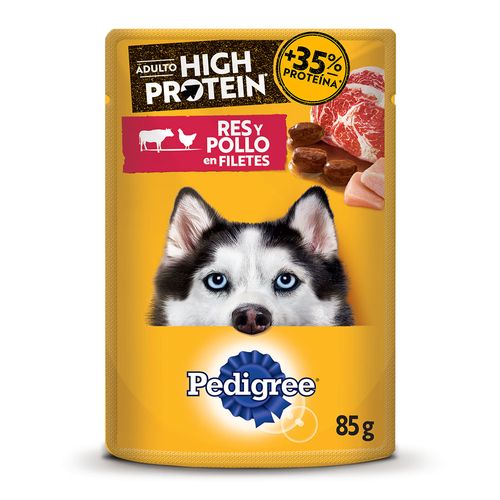 Pedigree High Protein Alimento Húmedo Perros Adultos Carne y Pollo 85 gr