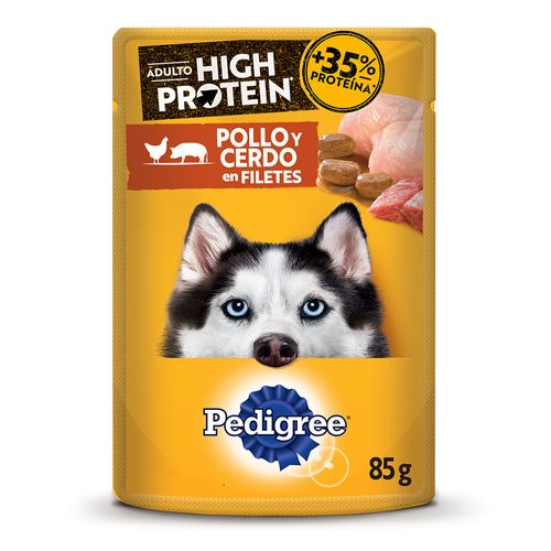 Pedigree Mx Pouch High Protein Pollo Y Cerdo X 85 Gr