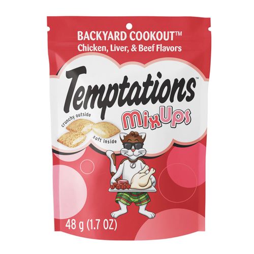 Temptations Snack Para Gatos Adultos Pollo, Hígado Y Carne 48 g