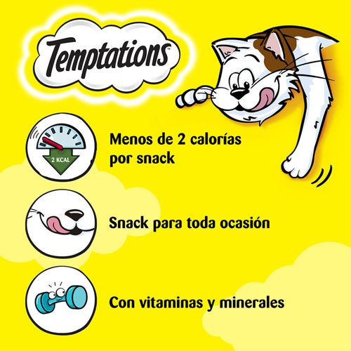 Temptations Snack Para Gatos Adultos Pollo, Hígado Y Carne 48 g