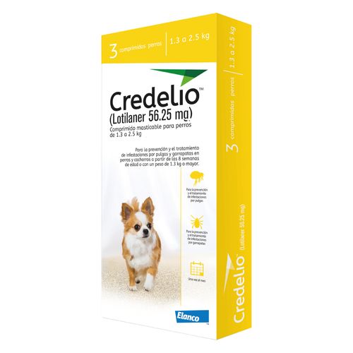 Credelio 56.25Mg (Amarillo) Perros 1.3Kls A 2.5Kls