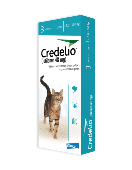 Credelio Gatos 48Mg X 3 Tabl  (2.0 Kls - 8 Kls- Celeste)
