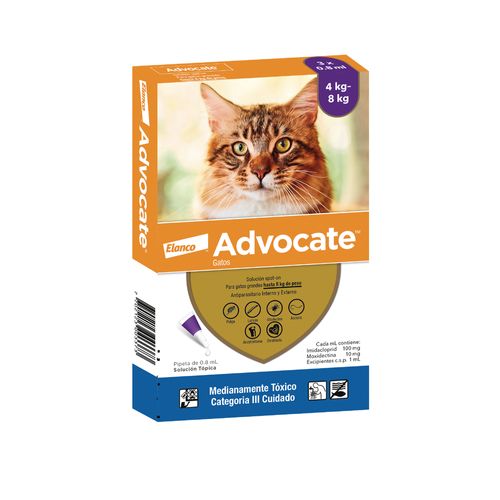 Advocate Pipeta Gatos Hasta 8 Kl (0.8 Ml) Morado