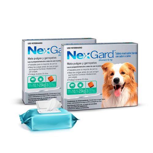 (2) Nexgard Gratis Pañitos Hum. X 50 Unids.
