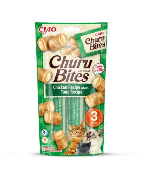 Inaba Cat Snack Churu Bites Pollo Wraps 3 Piezas - Atun  30 Gr