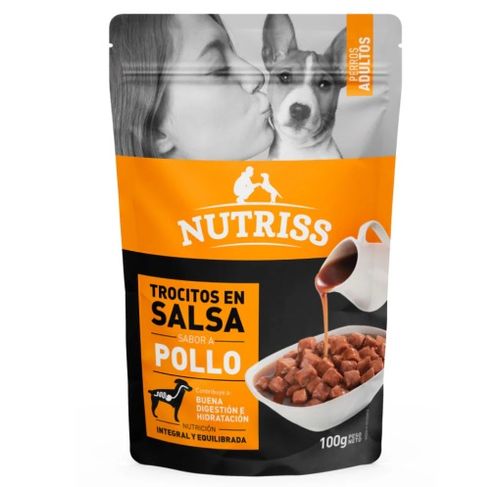 Nutriss Perros Adult Sachet Trocitos En Salsa Sabor A Pollo X 100 Gr