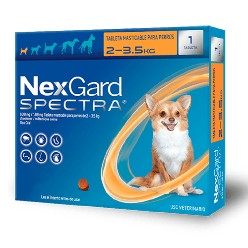 Nexgard Spectra Xs ( 2 - 3.5 Kg) Naranja