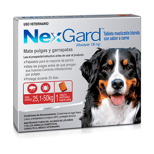 Nexgard Xl (25.1 - 50 Kg) Rojo