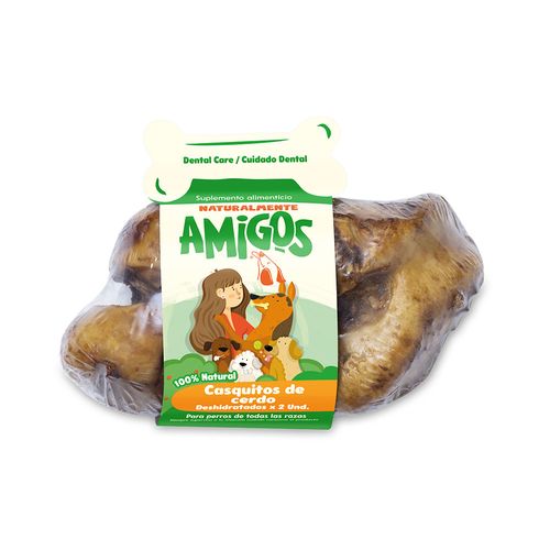 Amigos 2 Und De Huesos Casquitos Natural Y Deshidratados Para Perros
