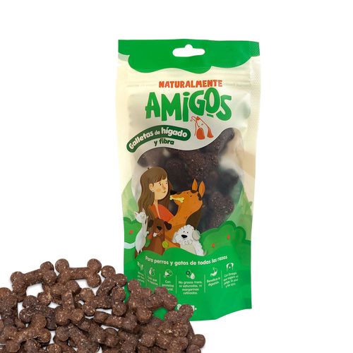 Amigos Galletas De Higado Y Fibra Natural Snacks Para Perros 80 G