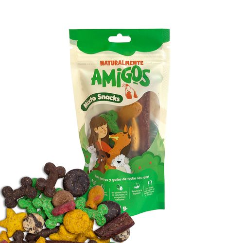 Amigos Mixto De Snacks De Fibra Y Proteina Natural Para Perros 80 G