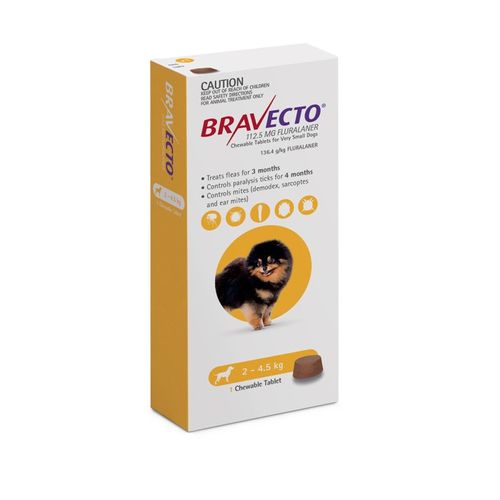 Bravecto 2 - 4.5 Kg (Amarillo)