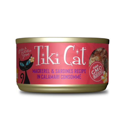 Tiki Cat Grill Caballa Y Sardinas En Sopa De Calamar Lata