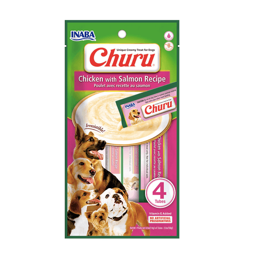 Inaba Dog Snack Churu 4 Piezas Pollo Y Salmon 56 Gr