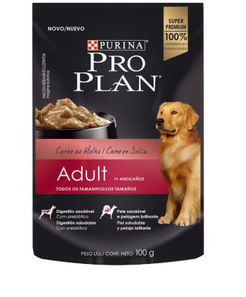 Proplan Pouch Wet Dog Adulto Meat X 100 Grs