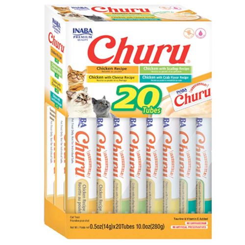 Inaba Cat Snack Churu Caja 20 Piezas -  Variedad De Chicken - Pollo 280 Gr