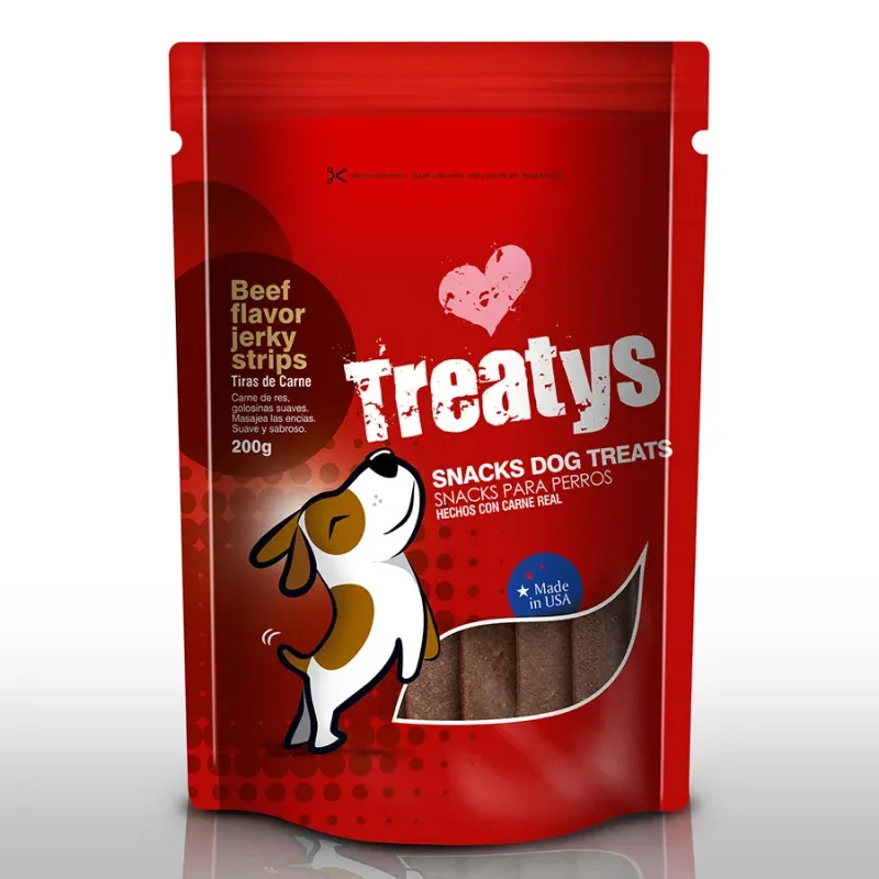 Treatys Beef Jerky Strips  -Tiras De Carne- X 200 Gr -Rojo-